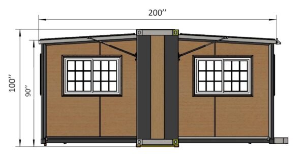 16.5x20ft Portable Prefabricated Tiny Home, Mobile Expandable Plastic Prefab House for Hotel, Booth, Office, Guard House, Shop, Villa, Warehouse, Workshop