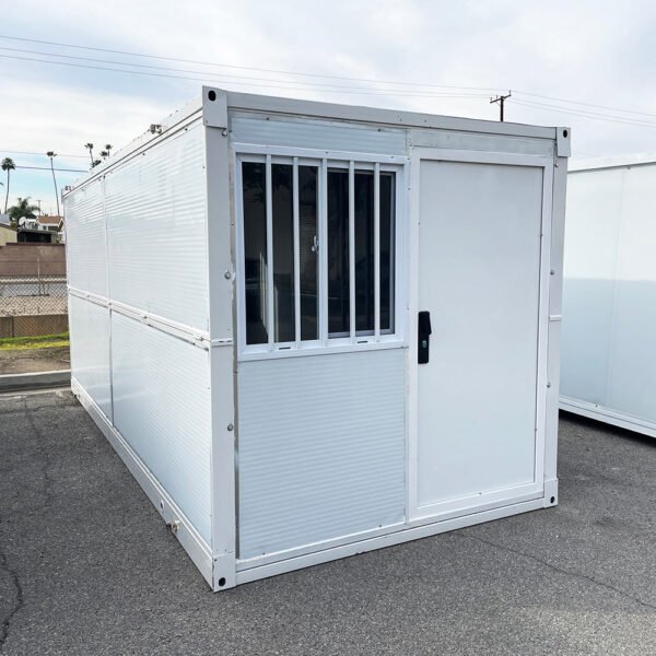16.6 ft. x 7 ft. x 7.4 ft. Foldable Metal Storage Shed with Lockable Door and Windows (116 sq. ft.)