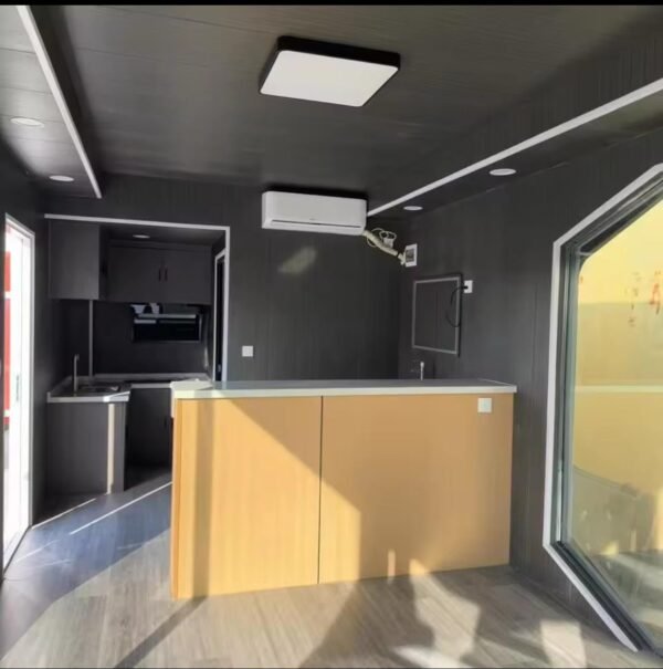 19x20ft Portable Prefab Tiny Home Mobile, Expandable, for Various Uses - Hotel, Office, Guard House, Shop, Villa,Warehouse, 19x20FT (3 Bedrooms,1 Living Room,1 Bathroom,1 Kitchen)