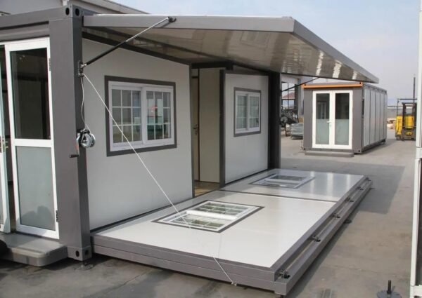 19x20ft Portable Prefab Tiny Home Mobile, Expandable, for Various Uses - Hotel, Office, Guard House, Shop, Villa,Warehouse, 19x20FT (3 Bedrooms,1 Living Room,1 Bathroom,1 Kitchen)