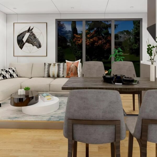 19x20FT Tiny Houses to Live in for Adults with 1 Full Equiped Bathroom and Kitchen,2 Bedroom Tiny House Foldable Home,Mobile Housea for Sale Prefab