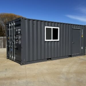 20 ft 20’ Slate Gray Shiplap 120V Shipping Container Office Minisplit