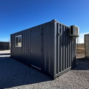 20 ft Custom Shipping Container Mobile Office 120V Slate Gray