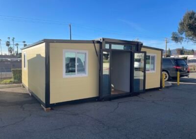 20 ft. x 19 ft. x 8 ft. Expandable Metal Storage Shed with Glass French Door and Floor and Lockable Door and Windows (380 sq. ft.)