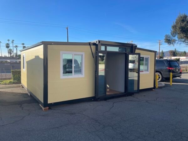 20 ft. x 19 ft. x 8 ft. Expandable Metal Storage Shed with Glass French Door and Floor and Lockable Door and Windows (380 sq. ft.)