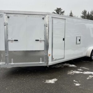 2024 E-Z Hauler 7x24 Aluminum 4-Place Drive In/Out w/Tapered Ramps, Rear Canopy