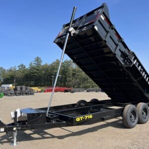 2024 Griffin Trailers 7x16 14K Telescopic Dump Trailer w/Ramps & Spare Tire Mount