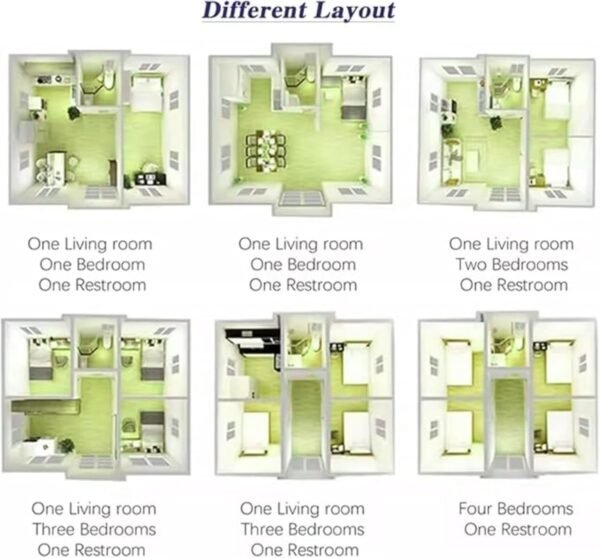 20ft/40ft Portable Expandable Tiny Home Foldable Prefab Container House with Bathroom & Kitchen 1–3 Bedrooms, Modular Cabin for Adults or Office Use