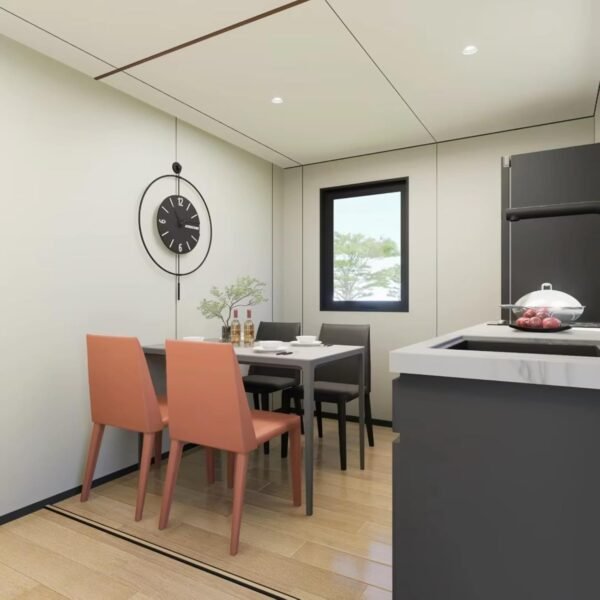 20ft Expandable Container Tiny Home, 3 Rooms with Full Bathroom, Modern Wood Exterior, Modular Design