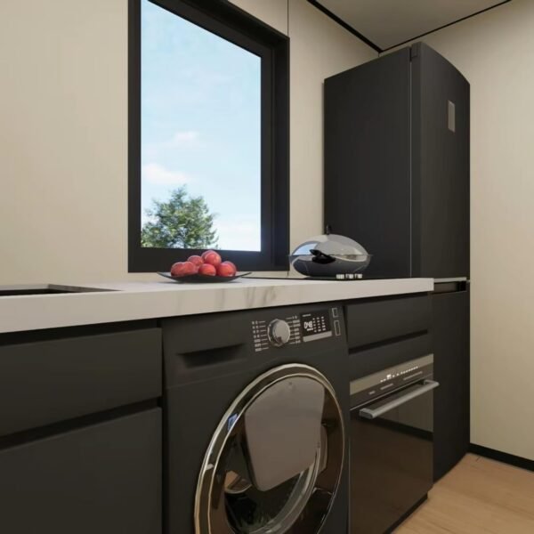 20ft Expandable Container Tiny Home, 3 Rooms with Full Bathroom, Modern Wood Exterior, Modular Design