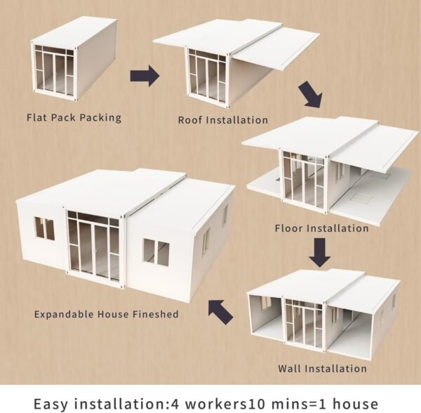 20ft Portable Home Shipping Container Modular Tiny Home Prefabricated Container House Flat Pack House Prefab House