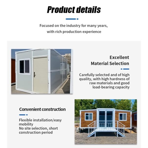 20Ft Prefab Tiny Home for Sale, Prefabricated Container House with 2 Bedrooms, Modern Tiny House to Live in for Adults with Full Kitchen & Bathroom, Mobile Foldable Tiny Home...