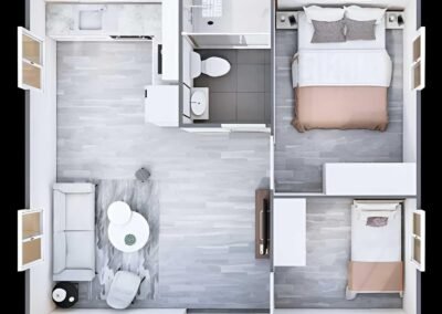 40ft House with Luxury Design, with 3 Bedroom, 1 Living Room, 1 Full Equiped Bathroom and Kitchen,Prefabricated Container House for Adults Living, Foldable Mobile Home Easy...