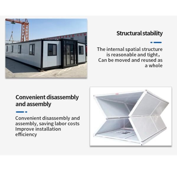 40FT Portable Prefab Tiny Home for Sale, Expandable Container House with 3 Bedrooms, Luxury Tiny House to Live in Perfect for Adults with Fully Equipped Bathroom and Kitchen,...