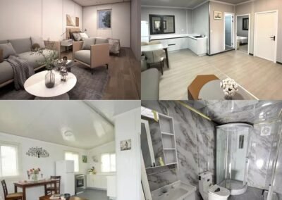 40FT Portable Prefab Tiny Home for Sale, Expandable Container House with 3 Bedrooms, Luxury Tiny House to Live in Perfect for Adults with Fully Equipped Bathroom and Kitchen,...