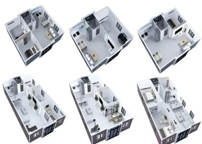 40FT Portable Prefab Tiny Home for Sale, Expandable Container House with 3 Bedrooms, Luxury Tiny House to Live in Perfect for Adults with Fully Equipped Bathroom and Kitchen,...