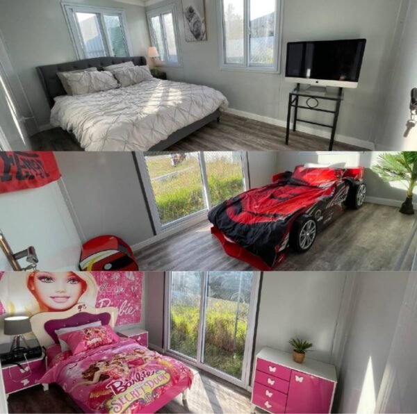40FT Tiny House to Live in,SAA Portable Prefab House with 3 Bedroom 1 Full Equipped Bathroom and Kitchen,Foldable Mobile Home with Steel Frame,Prefabricated Expandable Container...