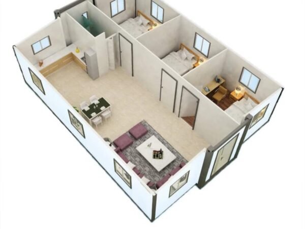 40FT Tiny House to Live in,SAA Portable Prefab House with 3 Bedroom 1 Full Equipped Bathroom and Kitchen,Foldable Mobile Home with Steel Frame,Prefabricated Expandable Container...