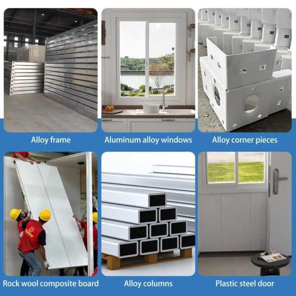 AMGUI Single Storey Tiny House: Modern Prefabricated Flat Pack House with Expandable Plastic Design, Portable Modular Home for Hotel, Office or Villa - Includes Bathroom and...
