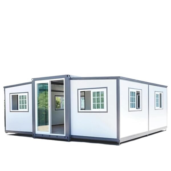 Container House Mobile Expandable Prefab Portable House with Restroom，Portable Weather Adaptive Tiny Home Outdoor Storage, Modern Sturdy Steel Storage Container Home (13 * 20 ft)