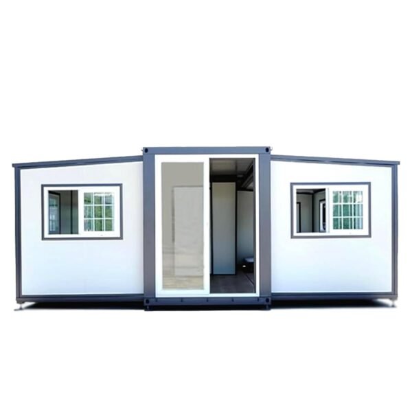 Container House Mobile Expandable Prefab Portable House with Restroom，Portable Weather Adaptive Tiny Home Outdoor Storage, Modern Sturdy Steel Storage Container Home (13 * 20 ft)
