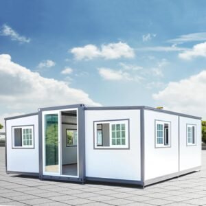 Container House Mobile Expandable Prefab Portable House with Restroom，Portable Weather Adaptive Tiny Home Outdoor Storage, Modern Sturdy Steel Storage Container Home (13 * 20 ft)