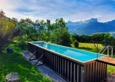 Custom Fiberglass Prefab Modular Container 20ft & 40ft Large Pool | Shipping Container Swimming Pool with Deck | Modern Outdoor Luxury Pool for Backyard Relaxation & Fitness