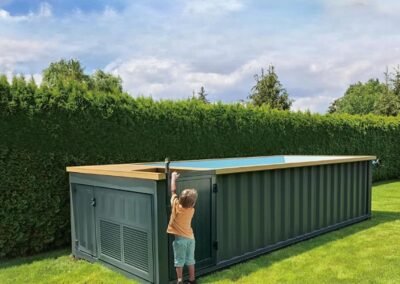 Custom Fiberglass Prefab Modular Container 20ft & 40ft Large Pool | Shipping Container Swimming Pool with Deck | Modern Outdoor Luxury Pool for Backyard Relaxation & Fitness
