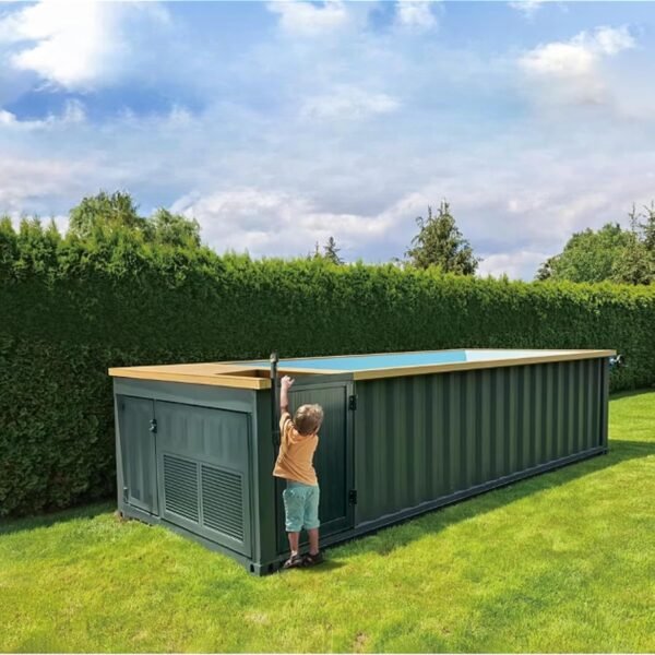 Custom Fiberglass Prefab Modular Container 20ft & 40ft Large Pool | Shipping Container Swimming Pool with Deck | Modern Outdoor Luxury Pool for Backyard Relaxation & Fitness