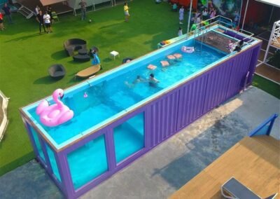 Custom Fiberglass Prefab Modular Container 20ft & 40ft Large Pool | Shipping Container Swimming Pool with Deck | Modern Outdoor Luxury Pool for Backyard Relaxation & Fitness