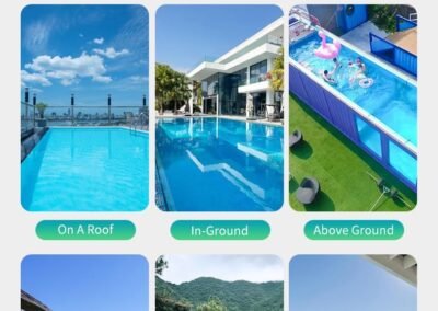 Custom Fiberglass Prefab Modular Container 20ft & 40ft Large Pool | Shipping Container Swimming Pool with Deck | Modern Outdoor Luxury Pool for Backyard Relaxation & Fitness