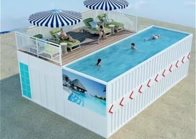 Custom Fiberglass Prefab Modular Container 20ft & 40ft Large Pool | Shipping Container Swimming Pool with Deck | Modern Outdoor Luxury Pool for Backyard Relaxation & Fitness