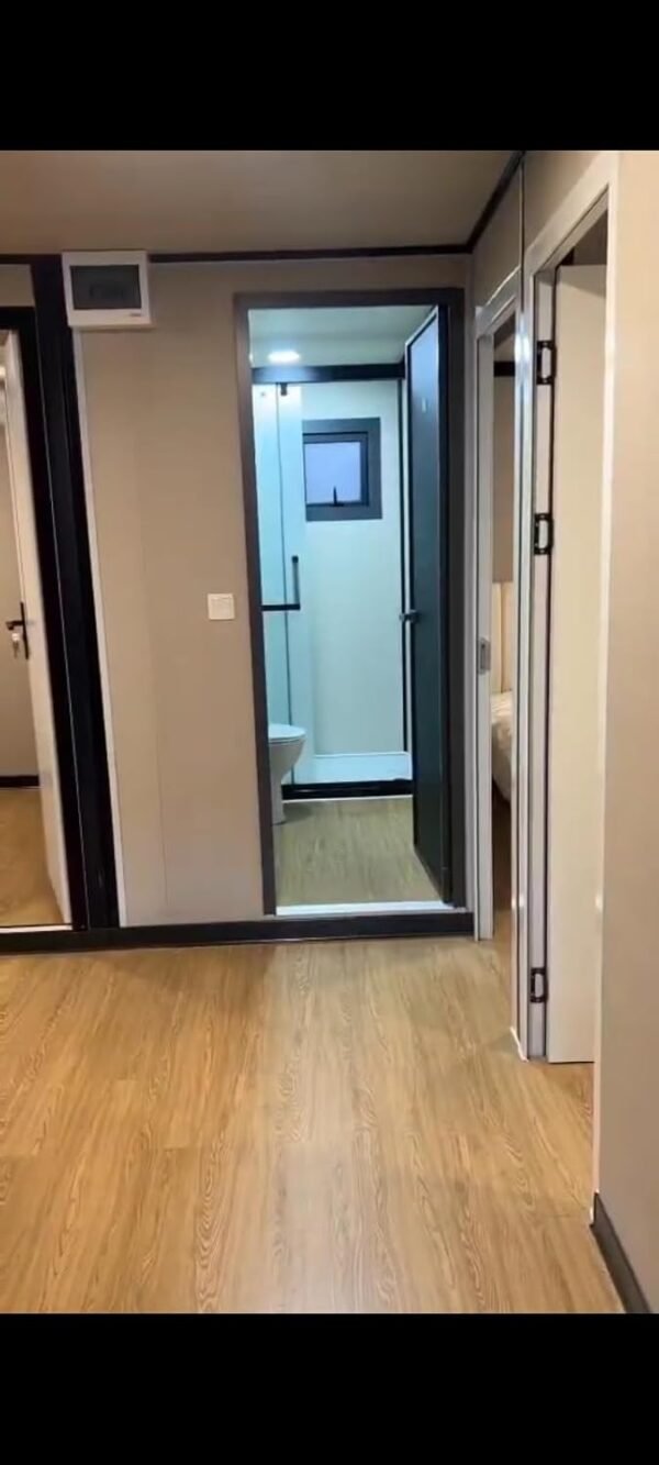 Expandable 20ft Container House – 2 Bedroom 2 Bathroom Prefab Modular Home with Kitchen, Balcony & Stairs | Portable Tiny House with Electrical System for Off-Grid, Backyard,...