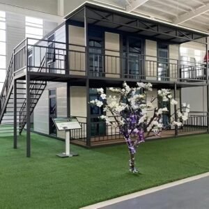 Expandable 20ft Container House – 2 Bedroom 2 Bathroom Prefab Modular Home with Kitchen, Balcony & Stairs | Portable Tiny House with Electrical System for Off-Grid, Backyard,...