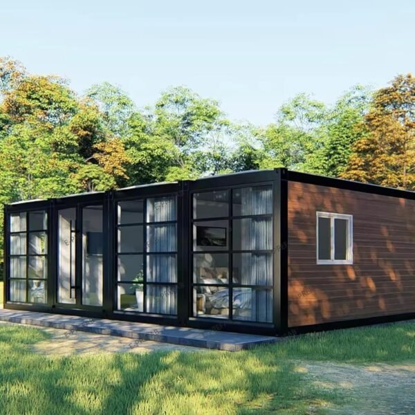 Luxury Mobile Tiny House - Foldable 20ft/40ft Prefab Container, 1/2/3 Bedroom w/Bathroom & Kitchen, Double-Wing Home on Wheels (Sale)