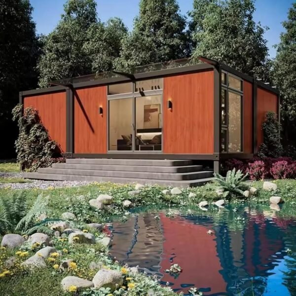 Luxury Mobile Tiny House - Foldable 20ft/40ft Prefab Container, 1/2/3 Bedroom w/Bathroom & Kitchen, Double-Wing Home on Wheels (Sale)