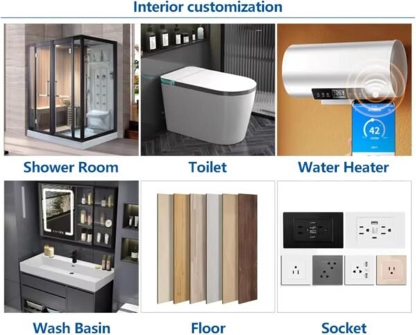 Luxury Prefabricated Tiny House - Foldable 20ft/40ft Container, 1-3 Bedrooms with Bathroom, Kitchen, Double-Wing Modular Home on Wheels (Sale)