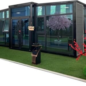 Luxury Prefabricated Tiny House - Foldable 20ft/40ft Container, 1-3 Bedrooms with Bathroom, Kitchen, Double-Wing Modular Home on Wheels (Sale)