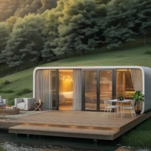 Modern Single Luxury Apartment Container, Holiday Cabin, Modular prefabricated Building House, Modern Design Suitable for Small Space, Installation and Customization Included...