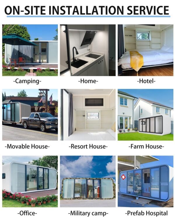 Modern Single Luxury Apartment Container, Holiday Cabin, Modular prefabricated Building House, Modern Design Suitable for Small Space, Installation and Customization Included...