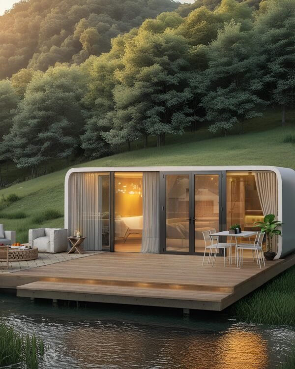 Modern Single Luxury Apartment Container, Holiday Cabin, Modular prefabricated Building House, Modern Design Suitable for Small Space, Installation and Customization Included...