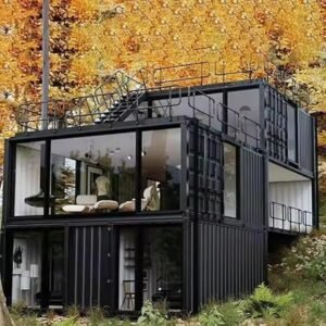 Modern Two-Story Foldable Tiny Home – Custom 20FT/40FT Prefab Container House with Stairs & Luxury Tiny House Fully Equipped Kitchen, Bathroom & 2-4 Bedrooms Mobile Expandable...
