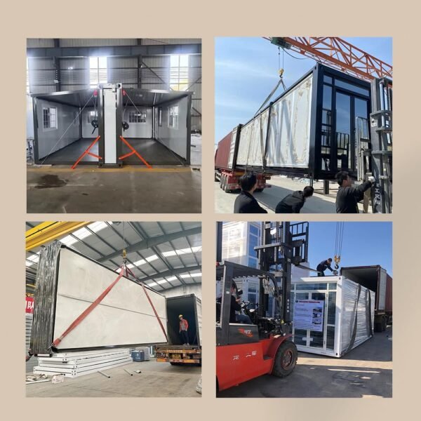 Modern Two-Story Foldable Tiny Home – Custom 20FT/40FT Prefab Container House with Stairs & Luxury Tiny House Fully Equipped Kitchen, Bathroom & 2-4 Bedrooms Mobile Expandable...