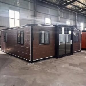 Movable Expandable House 2 and 3 Bedrooms, Prefabricated Modern Home Luxury Villa, Folding Expandable Holiday Home, Outdoor Shed, Guest Room, Warehouse or Mobile Home (Black...