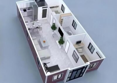 Portable Prefab Tiny Home for Sale, 40ft Modular Home - with 3 Bedrooms, 1 Kitchen & Bathroom, Expandable Container House to Live in for Adults, Mobile Foldable House