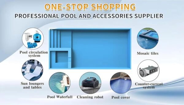 Prefab 20ft 40ft Shipping Container Swimming Pools, Durable Modular Shipping Container Pool – Prefabricated for Backyard, Easy Setup & Custom Design, Ideal for Family Pools
