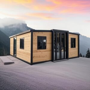 Prefab Tiny Home for Sale, 20FT Expandable Container House to Live in for Adults 2 Bedroom Tiny House with Full Equipped Bathroom & Kitchen, Mobile Modular Prefabricated Tiny Home