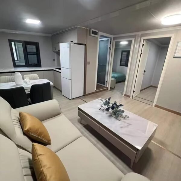 Prefab Tiny Homes for Sale, Extendable Container House Expandable Foldable Modular House with 2 Bedrooms, 1full Equipped Kitchen and Bathroom Tiny Homes to Live in for Adults