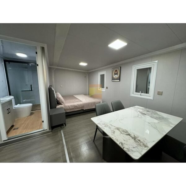Prefab Tiny Homes for Sale, Extendable Container House Expandable Foldable Modular House with 2 Bedrooms, 1full Equipped Kitchen and Bathroom Tiny Homes to Live in for Adults