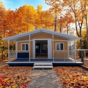 Prefabricated Mobile Pop-up Tiny House Container Home with 2 Bedrooms and 1 Full Bathroom for Adults